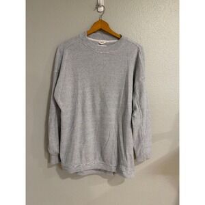 Aerie Sweatshirt Women Small Blue White Striped Waffle Knit Oversized Pullover